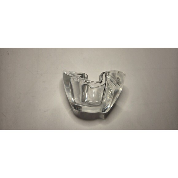 Vintage Crystal S Shaped Heavy Votive Beautiful Unique Clear Art Deco - Picture 3 of 4